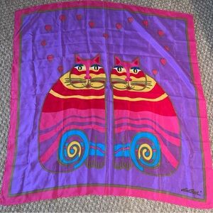 Laurel Burch Purple and Pink Cat Scarf